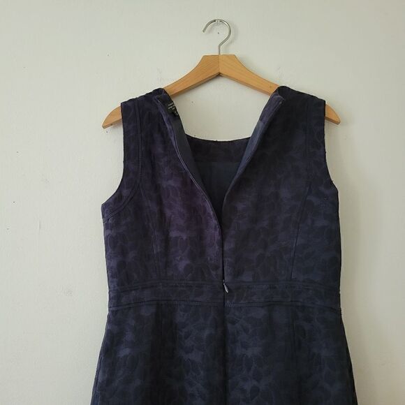 Tahari ASL Navy/Black Sheath Dress Textured Sleeveless Retro 8 Petite - Picture 8 of 8
